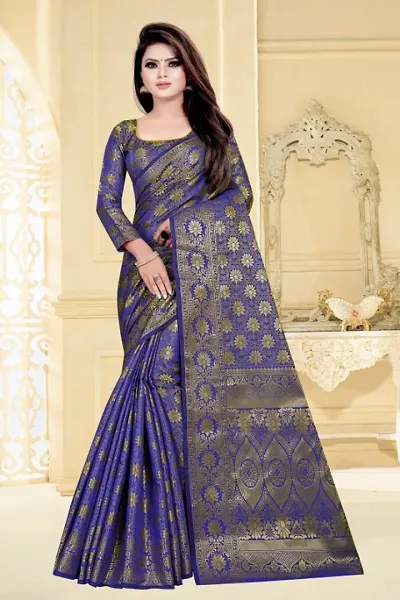 Beautiful Art Silk Jacquard Saree with Blouse piece