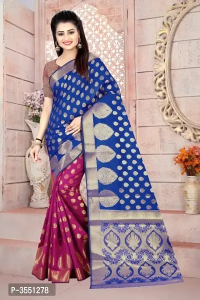 Beautiful Art Silk Jacquard Saree with Blouse piece-thumb0