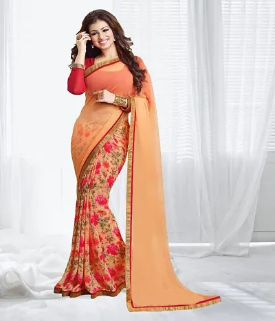 Multicolored Chiffon Printed Sarees