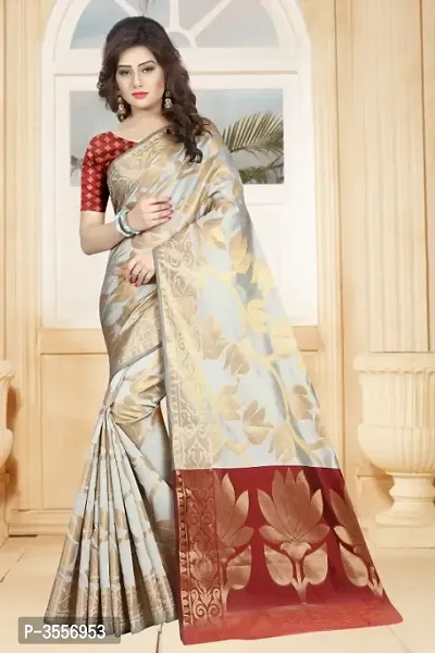 Beautiful Art Silk Jacquard Saree with Blouse piece-thumb0