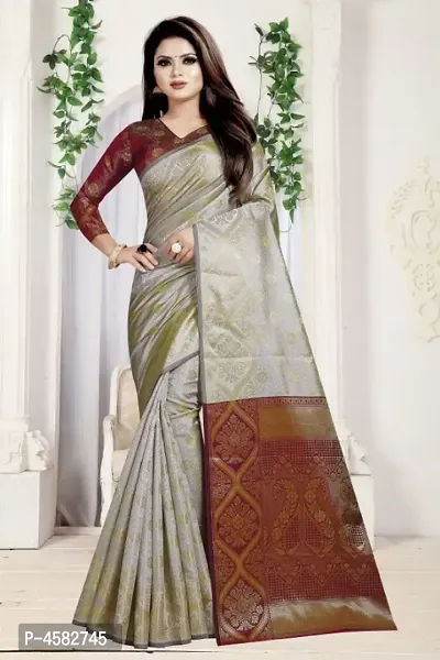 Beautiful Art Silk Jacquard Saree with Blouse piece