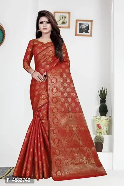 Beautiful Art Silk Jacquard Saree with Blouse piece-thumb0