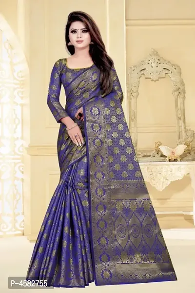 Beautiful Art Silk Jacquard Saree with Blouse piece