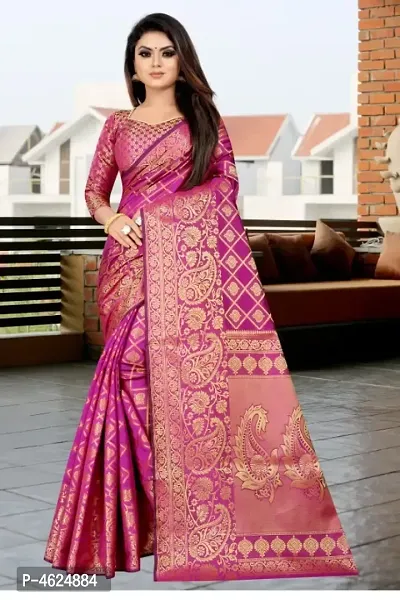 Beautiful Art Silk Saree with Blouse piece