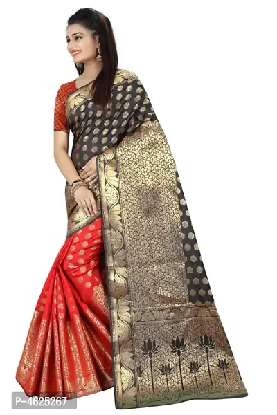 Beautiful Art Silk Jacquard Saree with Blouse piece-thumb2