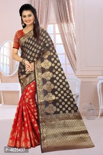 Beautiful Art Silk Jacquard Saree with Blouse piece