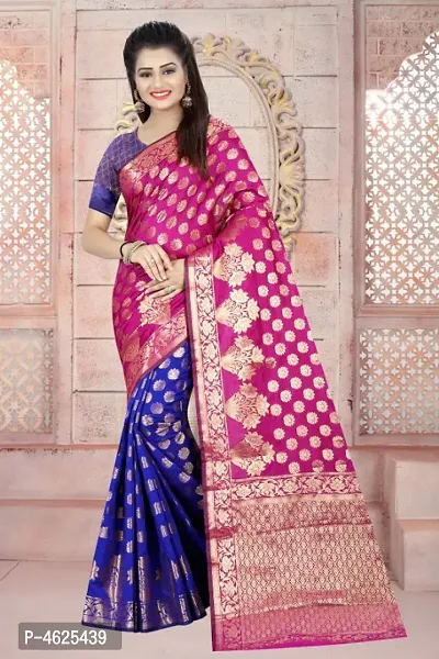 Beautiful Art Silk Jacquard Saree with Blouse piece