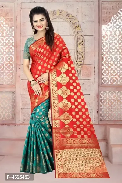 Beautiful Art Silk Jacquard Saree with Blouse piece