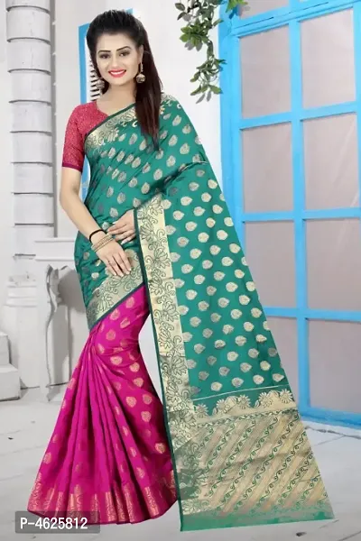 Beautiful Art Silk Jacquard Saree with Blouse piece