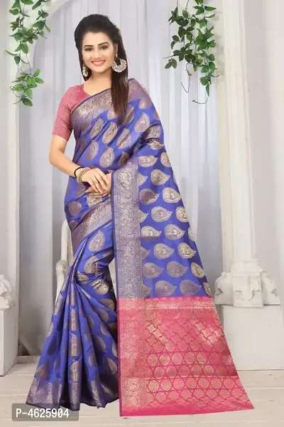 Beautiful Art Silk Jacquard Saree with Blouse piece-thumb0