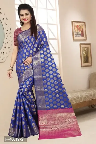 Beautiful Art Silk Jacquard Saree with Blouse piece-thumb0