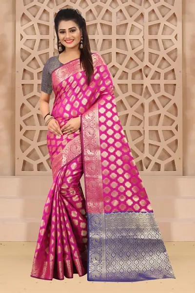 Trendy Art Silk Jacquard Sarees with Blouse Piece