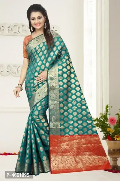 Beautiful Art Silk Jacquard Saree with Blouse piece