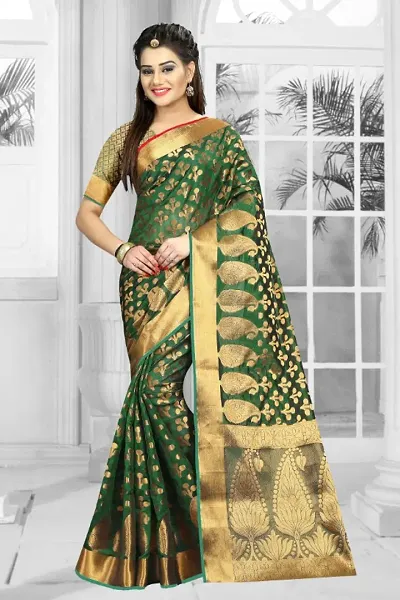 Beautiful Art Silk Jacquard Saree with Blouse piece