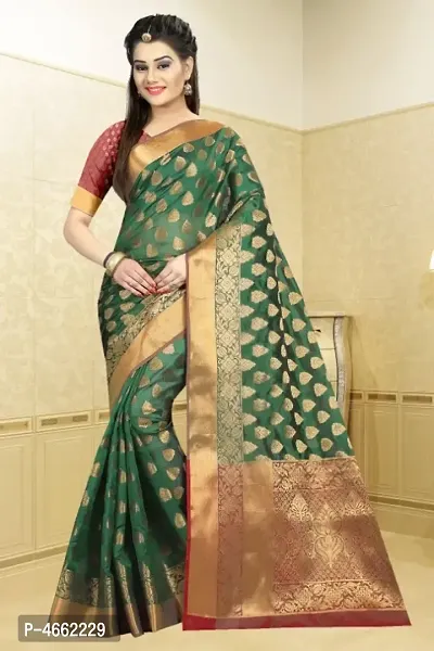 Beautiful Art Silk Jacquard Saree with Blouse piece