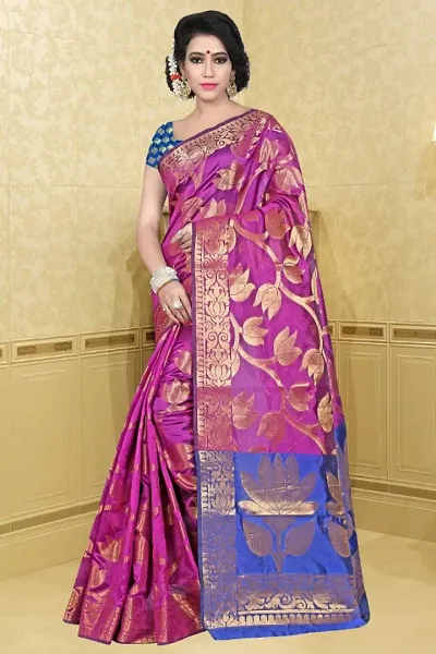 Beautiful Art Silk Jacquard Saree with Blouse piece