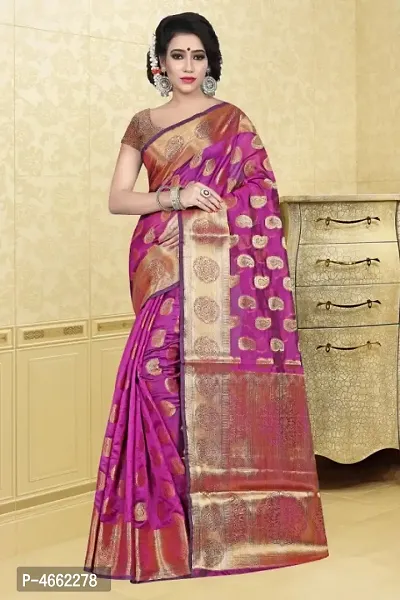 Beautiful Art Silk Jacquard Saree with Blouse piece-thumb0