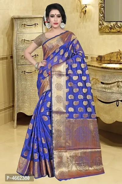 Beautiful Art Silk Jacquard Saree with Blouse piece-thumb0