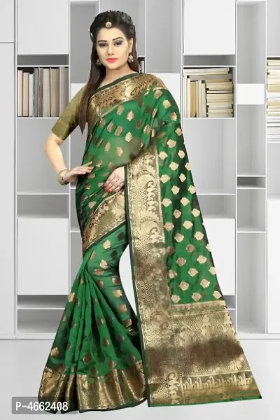 Beautiful Art Silk Jacquard Saree with Blouse piece