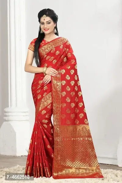 Beautiful Art Silk Jacquard Saree with Blouse piece-thumb0