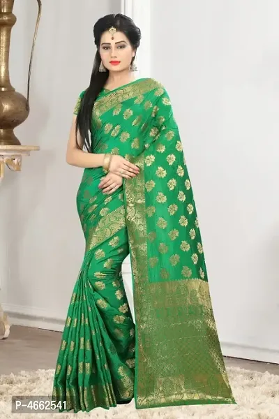 Beautiful Art Silk Jacquard Saree with Blouse piece-thumb0