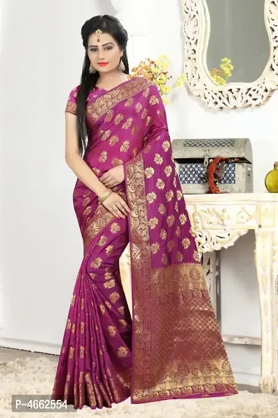 Beautiful Art Silk Jacquard Saree with Blouse piece