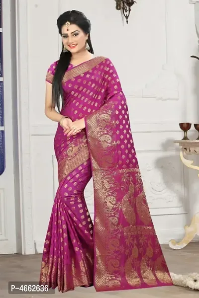 Beautiful Art Silk Jacquard Saree with Blouse piece