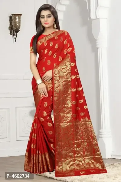 Beautiful Art Silk Jacquard Saree with Blouse piece