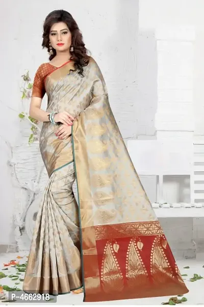 Beautiful Art Silk Jacquard Saree with Blouse piece