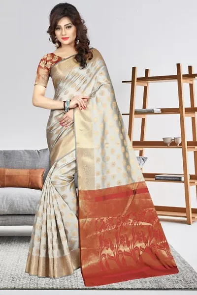 Elegant Art Silk Jacquard Sarees with Blouse Piece