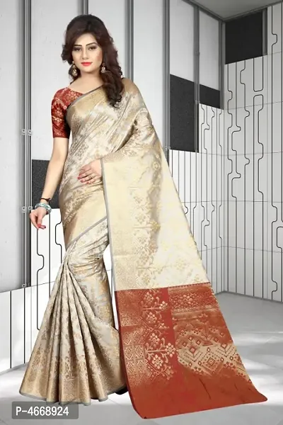 Beautiful Art Silk Saree with Blouse piece