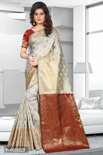 Beautiful Art Silk Saree with Blouse piece-thumb0