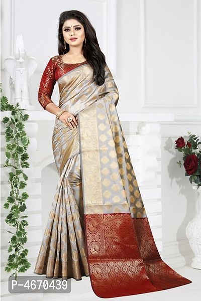 Beautiful Art Silk Saree with Blouse piece-thumb0