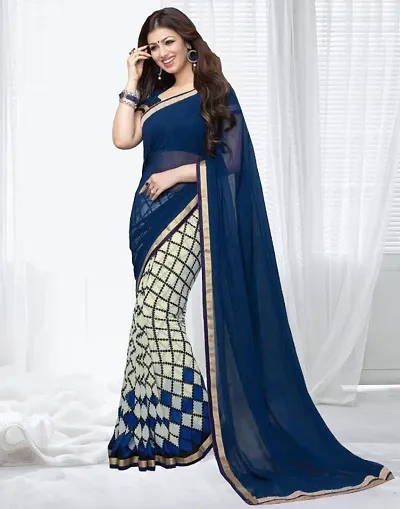 Multicolored Chiffon Printed Sarees