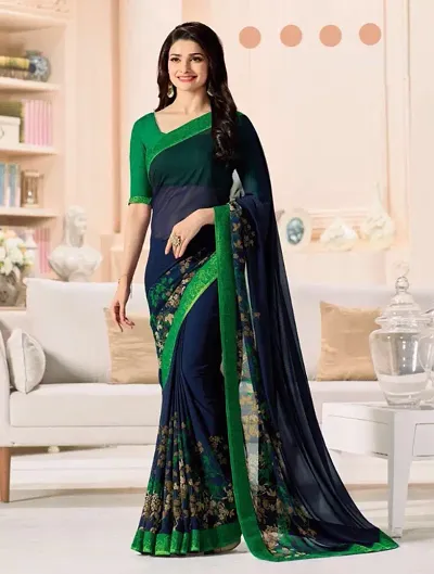 New Trendy Chiffon Saree with Blouse piece