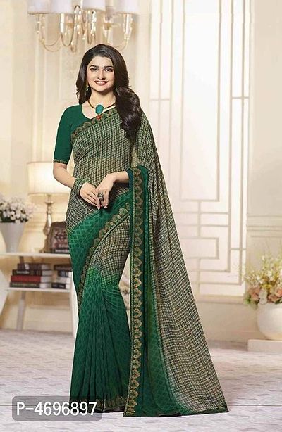 New Trendy Chiffon Printed Saree with Blouse piece