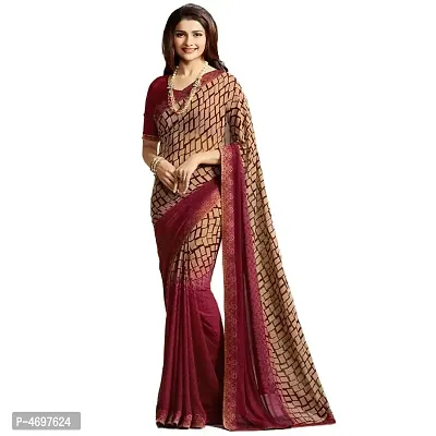 New Trendy Chiffon Printed Saree with Blouse piece