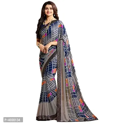 New Trendy Chiffon Printed Saree with Blouse piece