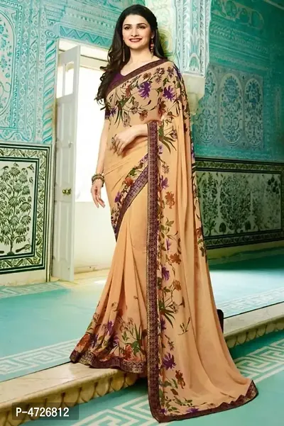 New Trendy Chiffon Printed Saree with Blouse piece