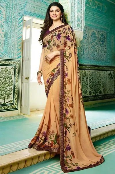 Georgette Printed Sarees with Blouse Piece