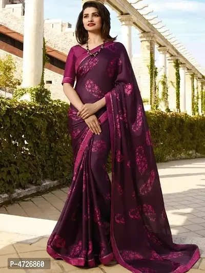 New Trendy Chiffon Printed Saree with Blouse piece