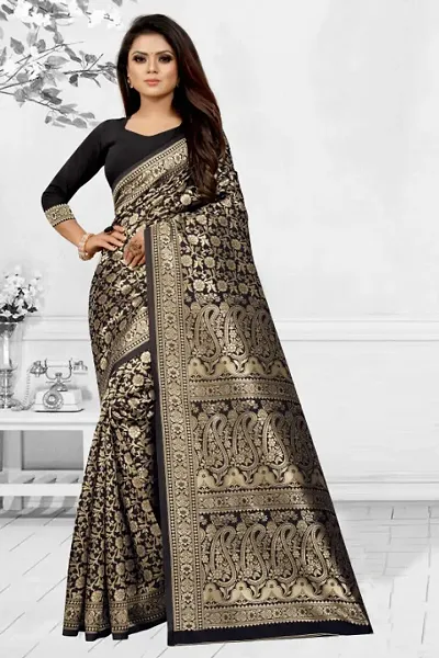 Elegant Art Silk Jacquard Saree With Blouse Piece For Women