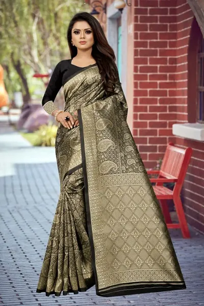 Elegant Art Silk Jacquard Saree With Blouse Piece For Women