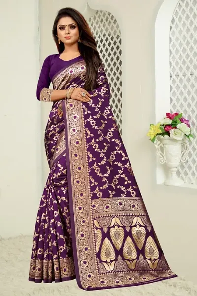 Beautiful Cotton Silk Jacquard Sarees With Blouse Piece