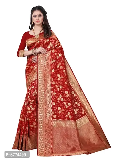 Red Art Silk Jacquard Saree