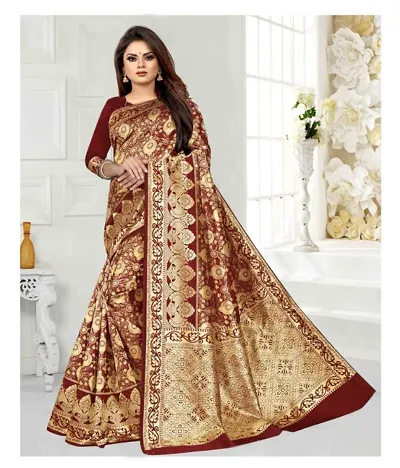 Elegant Art Silk Jacquard Saree With Blouse Piece For Women