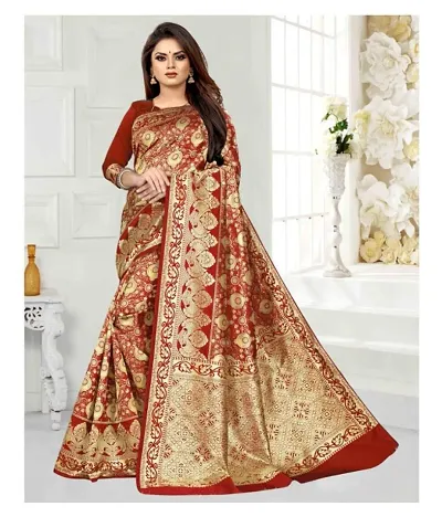 Elegant Art Silk Jacquard Saree With Blouse Piece For Women