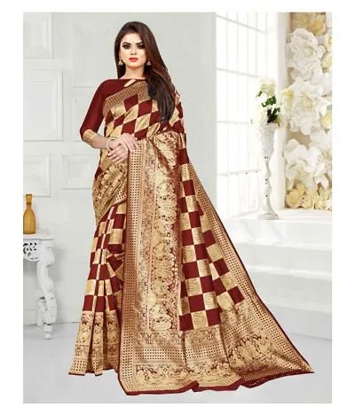 Elegant Art Silk Jacquard Saree With Blouse Piece For Women