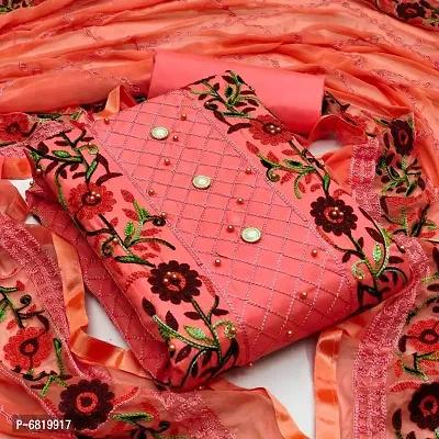 Orange Cotton Dress Material