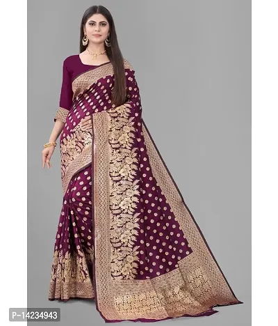 Wine Art Silk Saree-thumb0